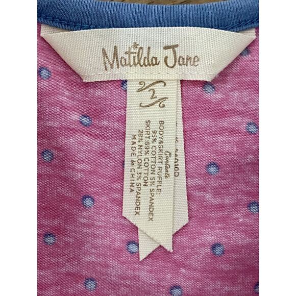 Matilda Jane Make Believe Put On A Cookie Show Pink Blue Floral Polka Dot Dress - Picture 5 of 7